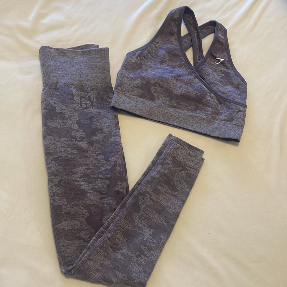Gymshark Camo Seamless Sports Bra & Leggings